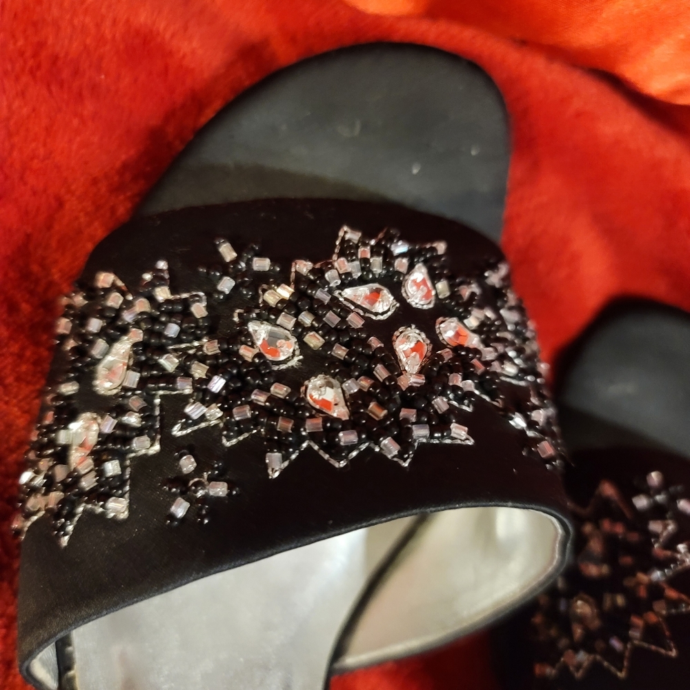 Y2K Perfection Rampage embellished mule slide evening shoe  satin - Picture 8 of 9
